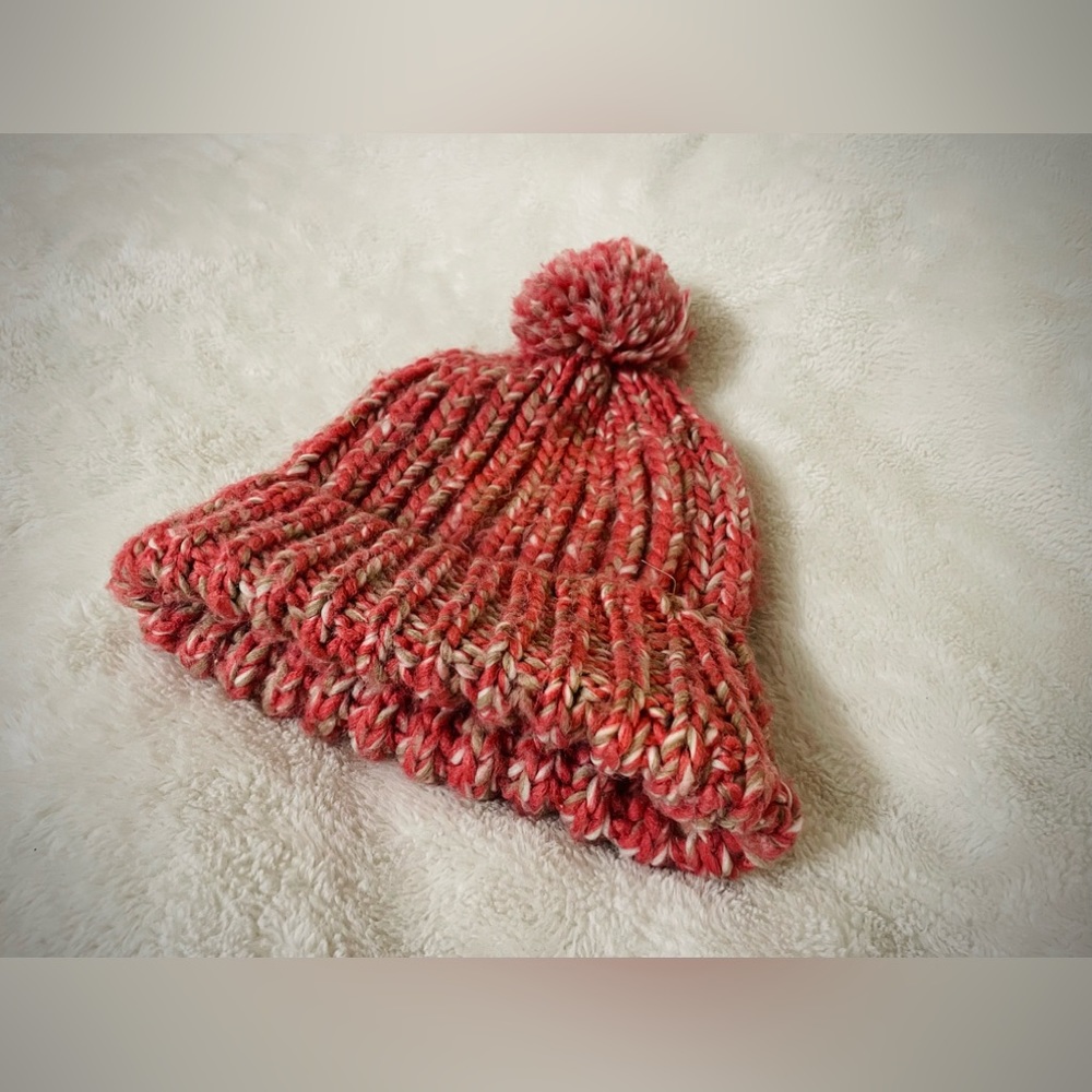 FREE WITH PURCHASE! Pink and Tan Crochet Beanie